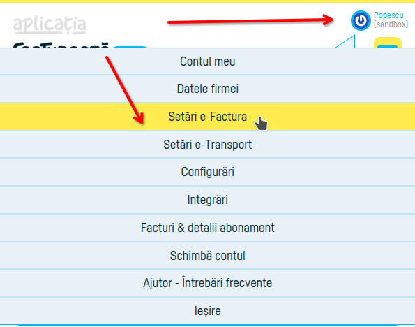 Convertirea automată a valorilor în lei pentru eFactura - pasul 1