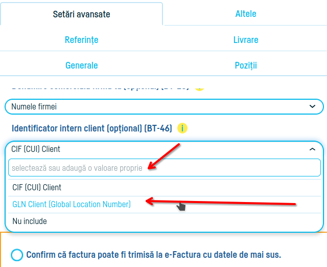 Cum folosești setările avansate e-Factura - pasul 5