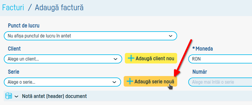 Cum adaug o factură? - pasul 2