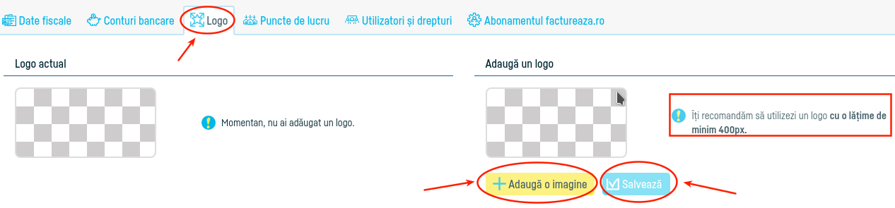 Cum adaug logo-ul/sigla firmei pe facturi? - pasul 2