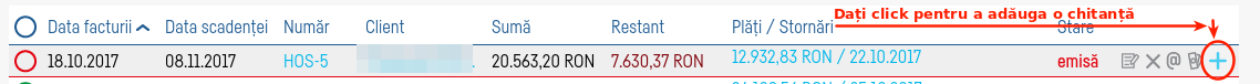 Cum adaug o chitanță? - pasul 2