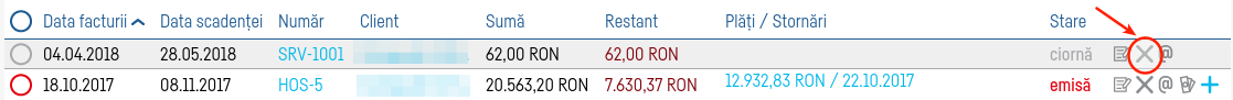 Cum șterg o factură? - pasul 1