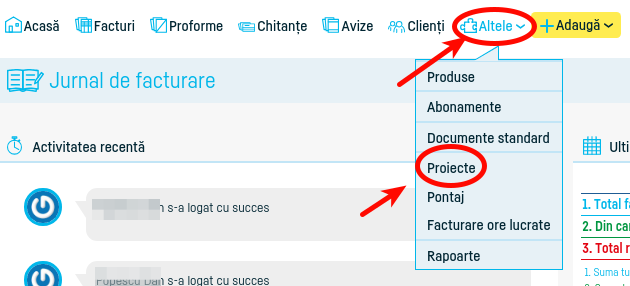 Cum introduc un proiect pentru pontaj? - pasul 1
