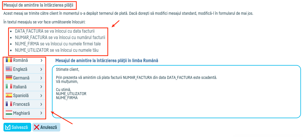 Cum definesc mesajele la trimiterea pe e-mail? - pasul 5