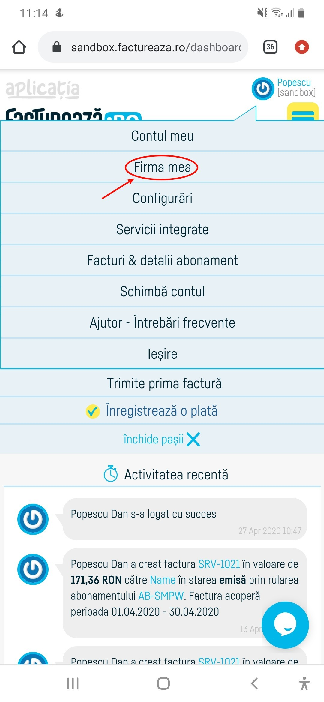 Cum adaug conturi bancare? - pasul 1