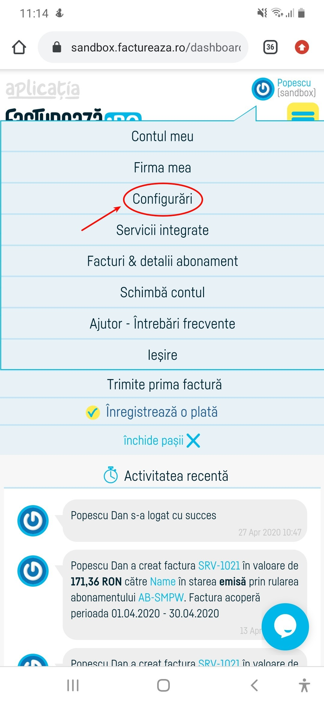 Cum stabilesc valorile implicite pentru facturi? - pasul 1