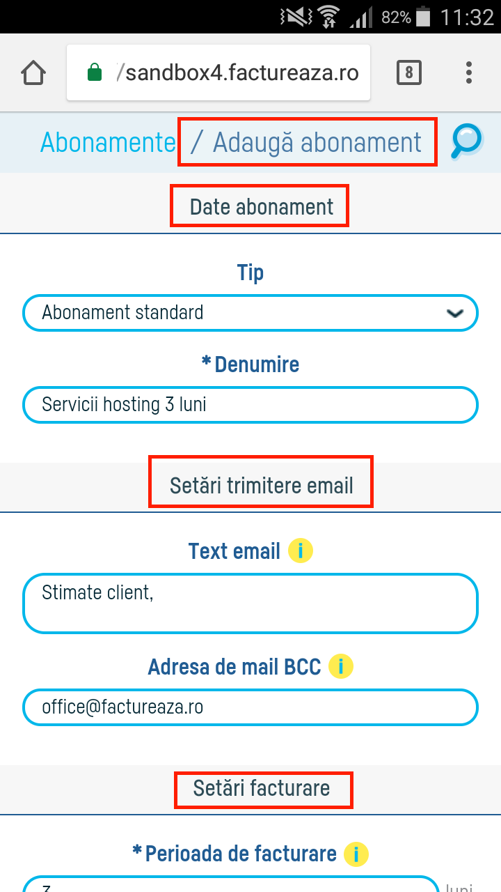 Cum adaug un abonament? - pasul 3