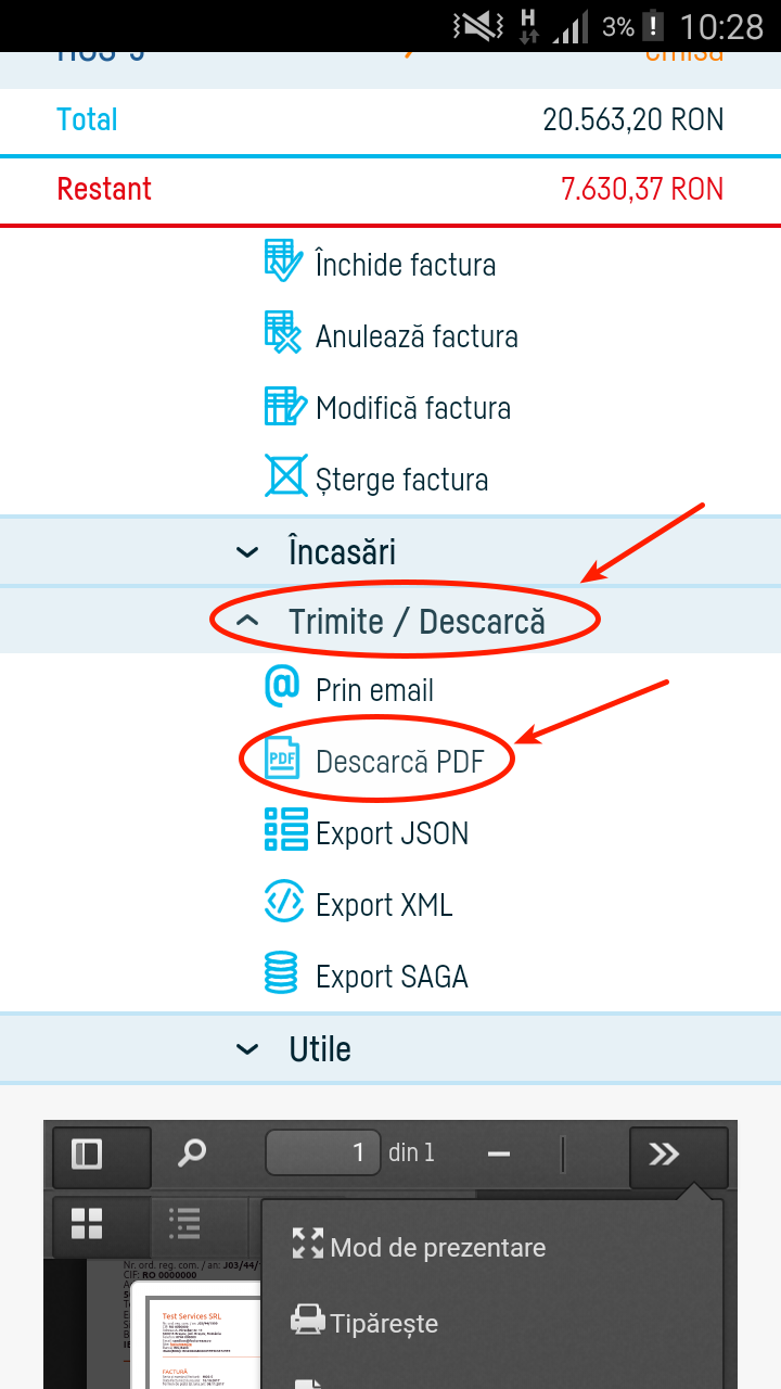 Cum tipăresc o factură? - pasul 4