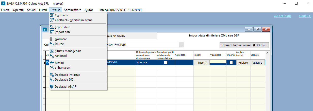 Cum export mai multe facturi în SAGA? - pasul 4