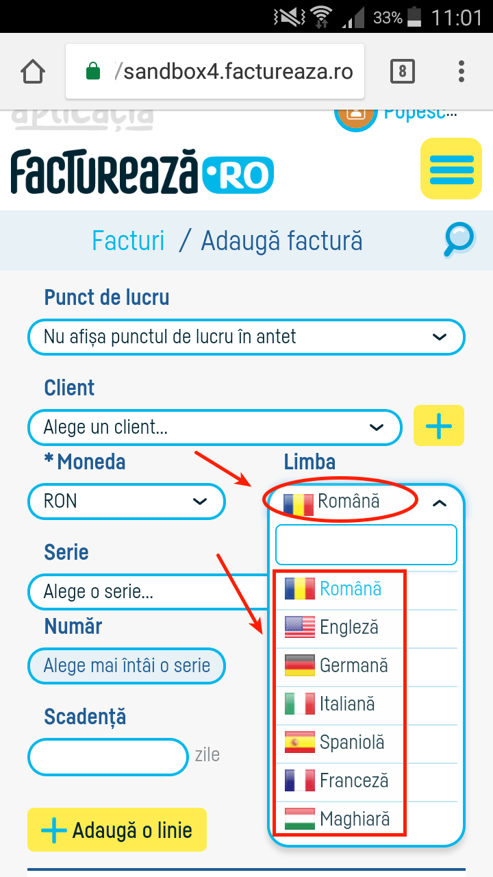 Facturi în engleză (sau altă limbă străină)? - pasul 1