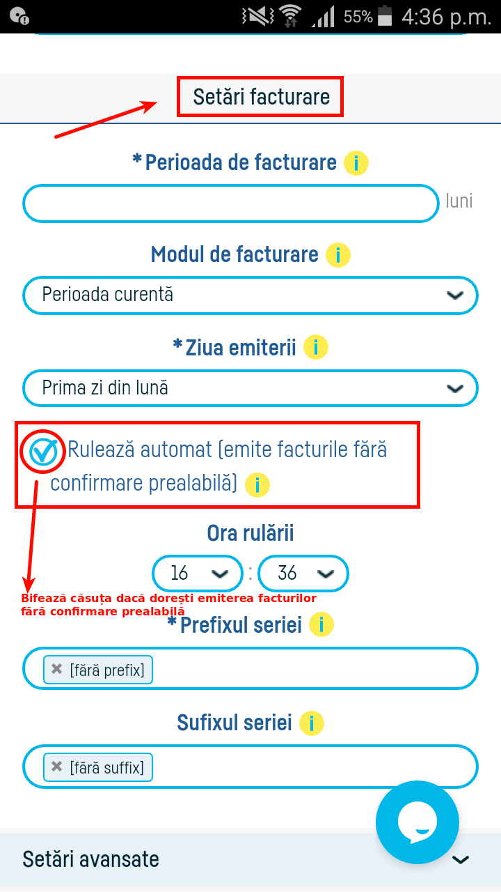 Abonamente care emit facturi automat - pasul 2