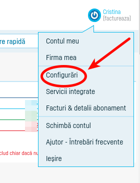 Configurare alinieri din tabelul pozițiilor pe factură - pasul 1