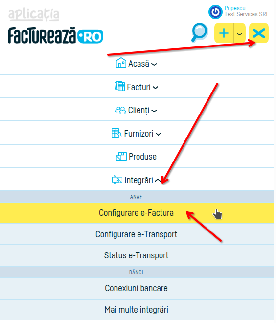 Cum activezi integrarea automată cu e-factura - pasul 1