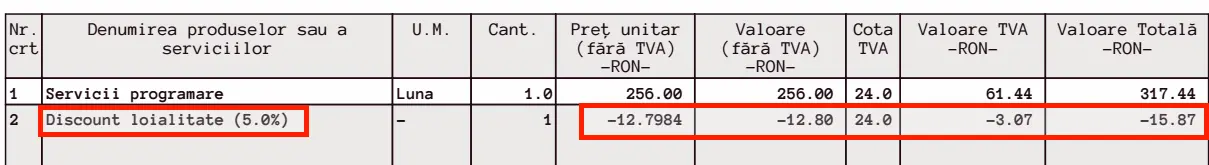 Cum pot introduce reduceri? - pasul 2